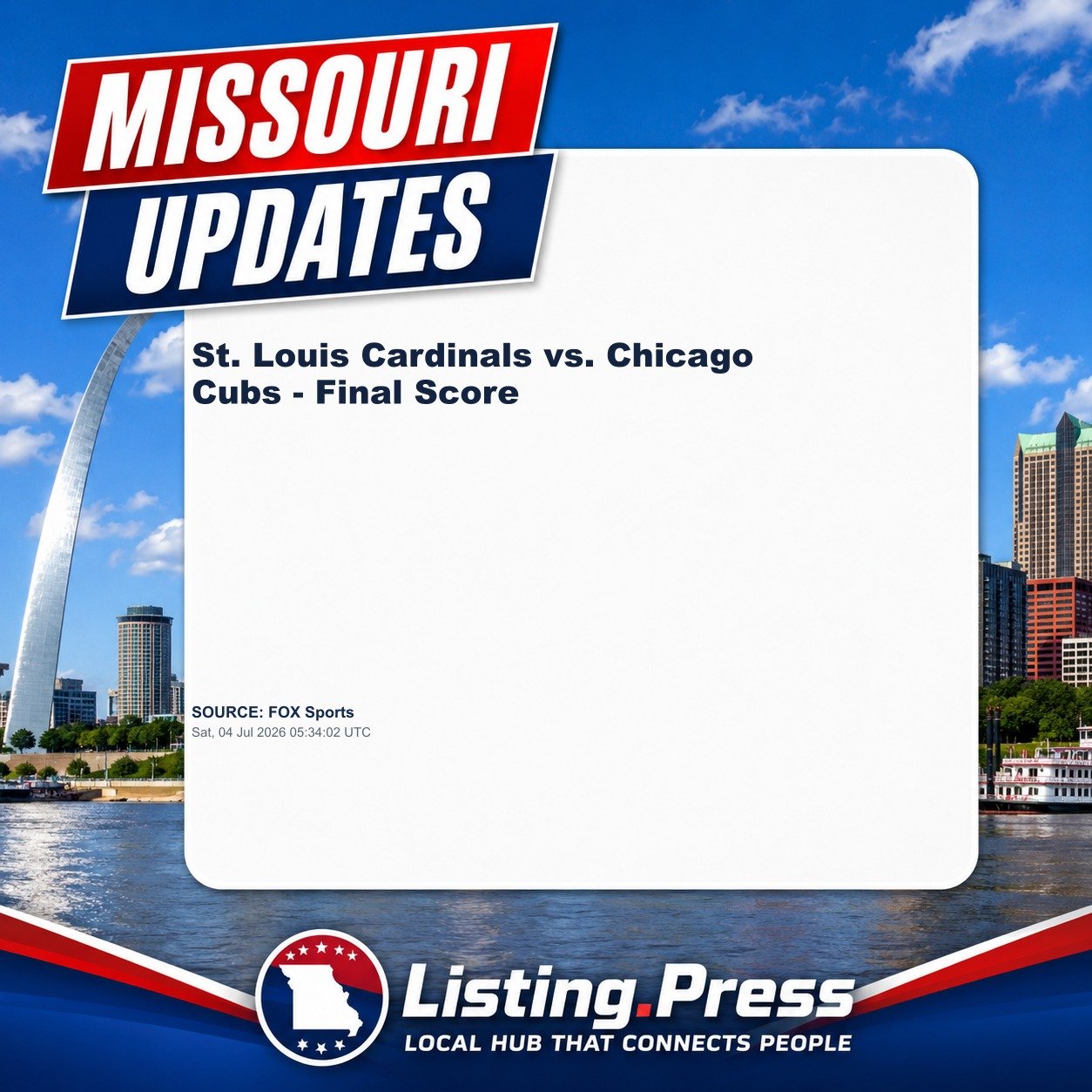 St. Louis Cardinals vs. Chicago Cubs - Final Score