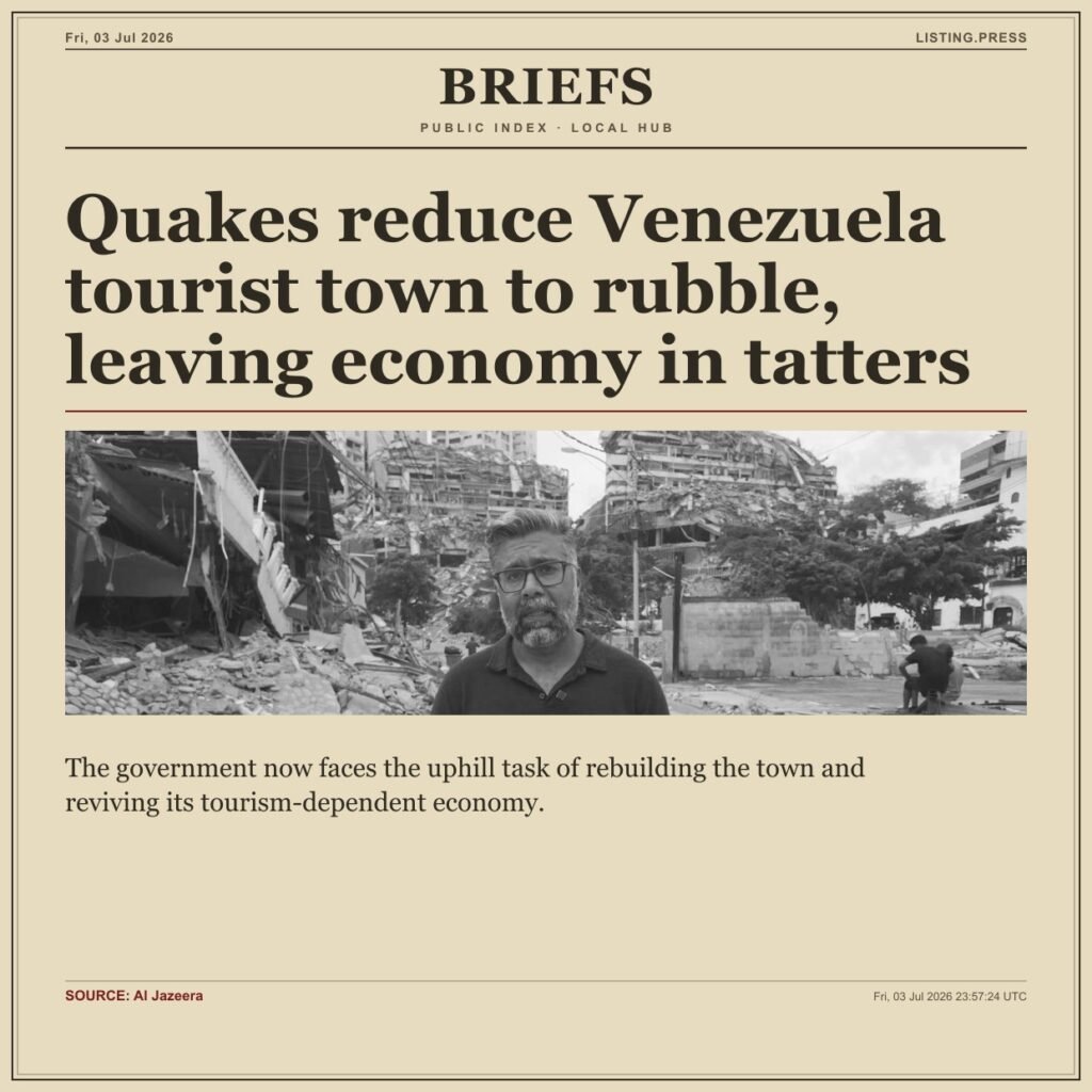 Quakes reduce Venezuela tourist town to rubble, leaving economy in tatters