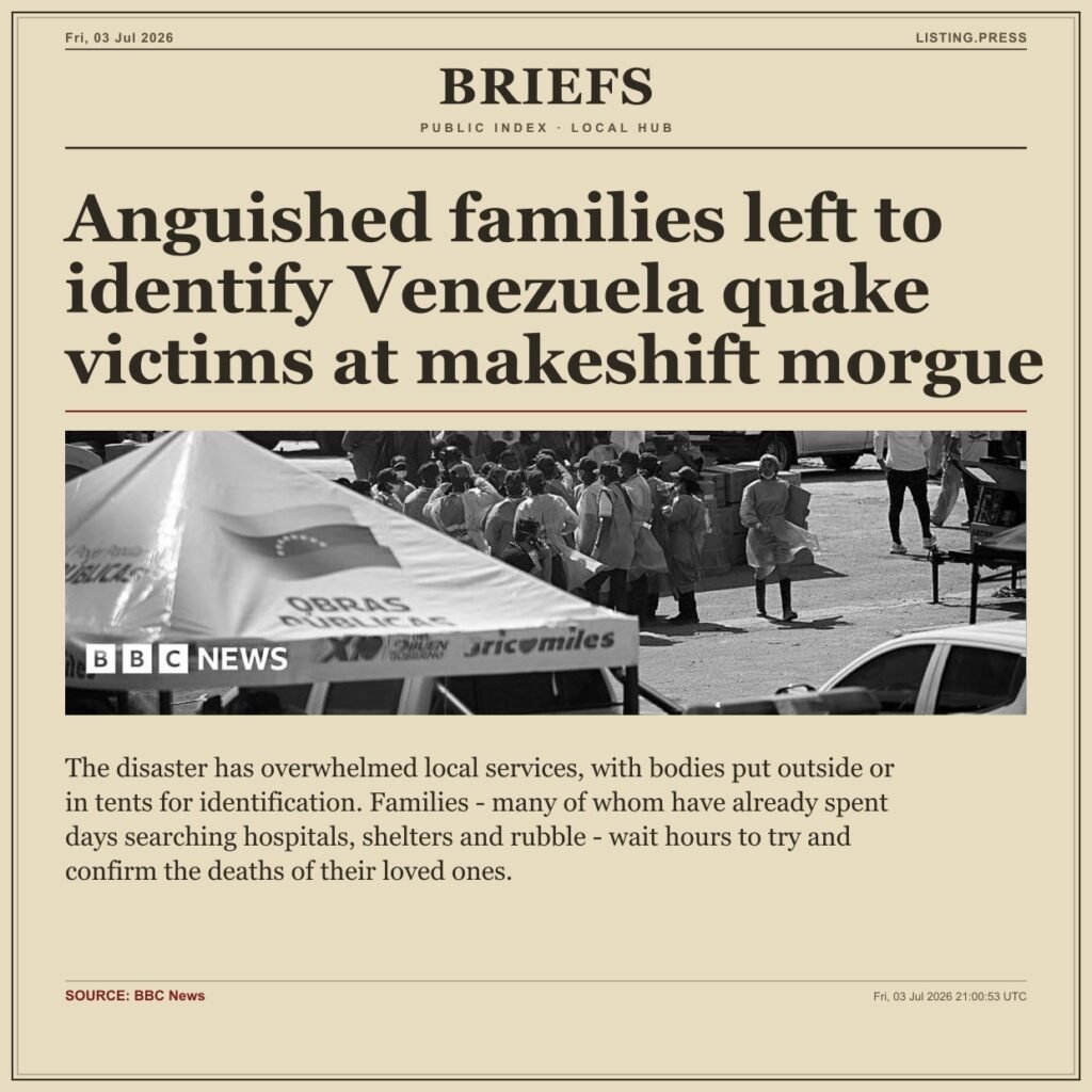 Anguished families left to identify Venezuela quake victims at makeshift morgue