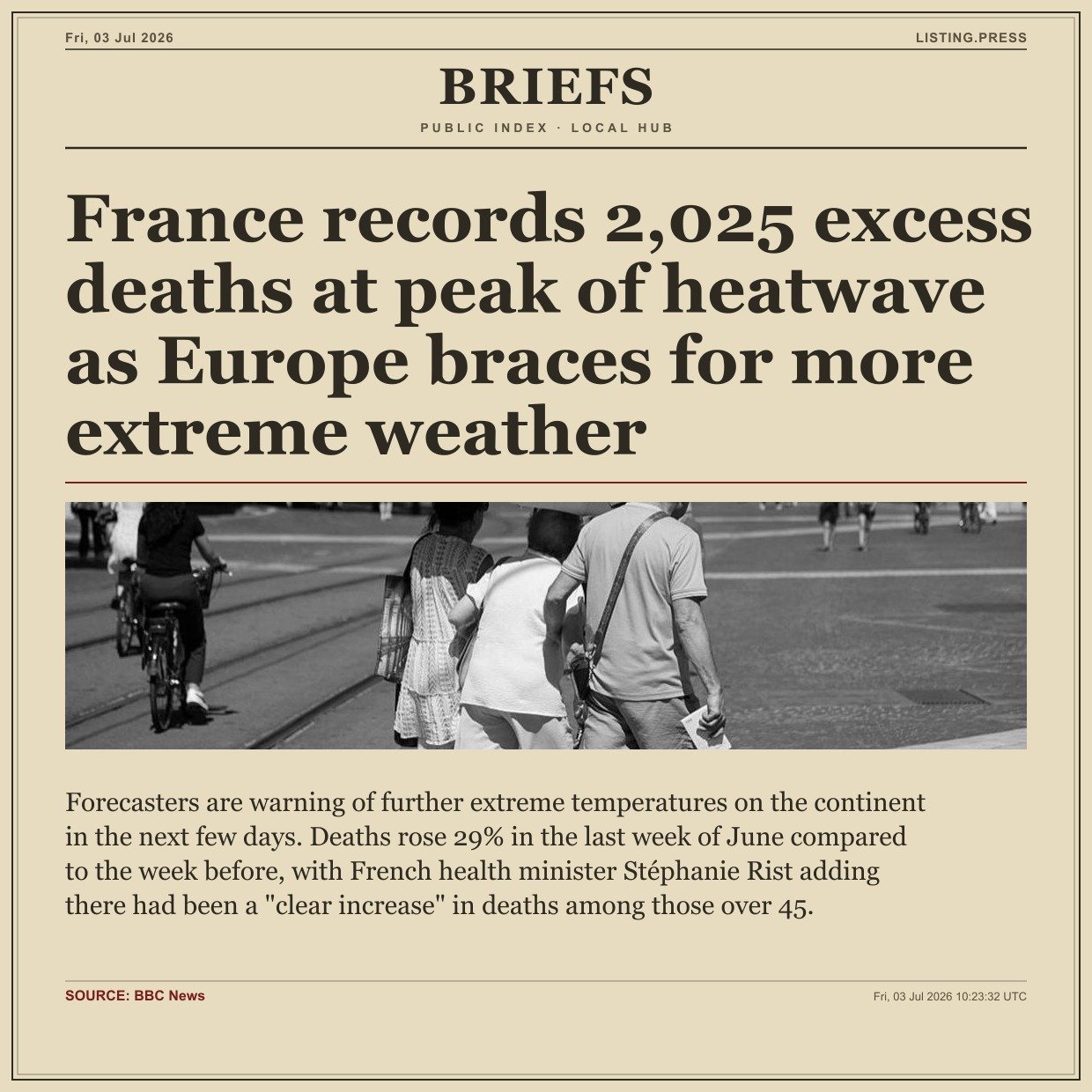 France records 2,025 excess deaths at peak of heatwave as Europe braces for more extreme weather