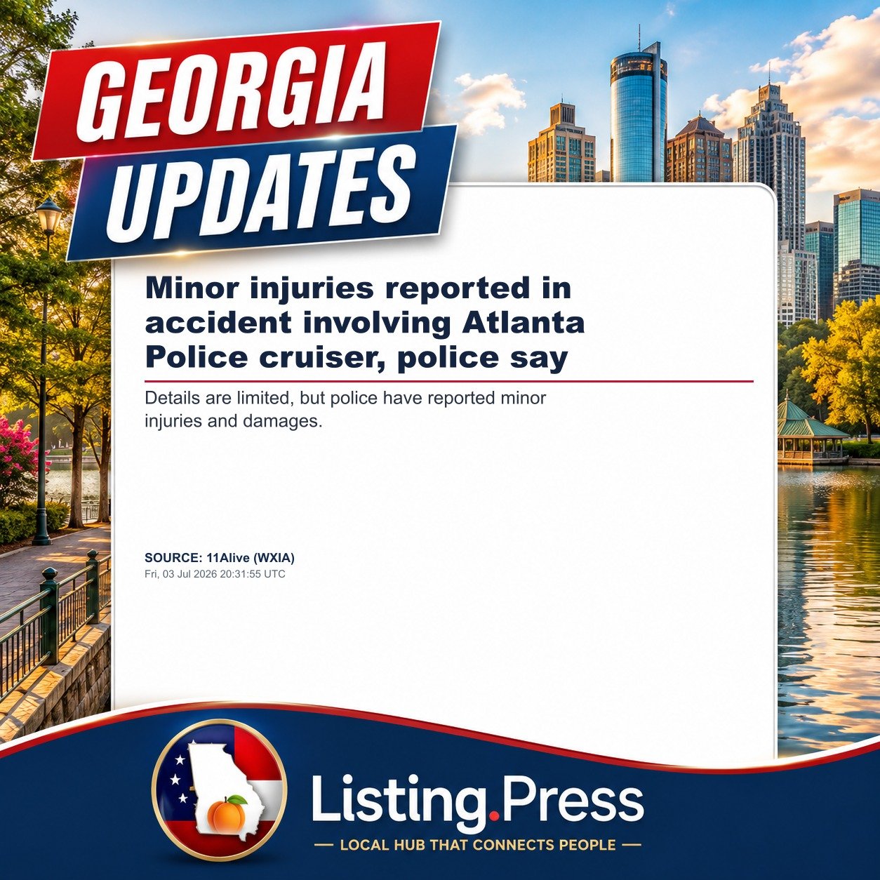 Minor injuries reported in accident involving Atlanta Police cruiser, police say