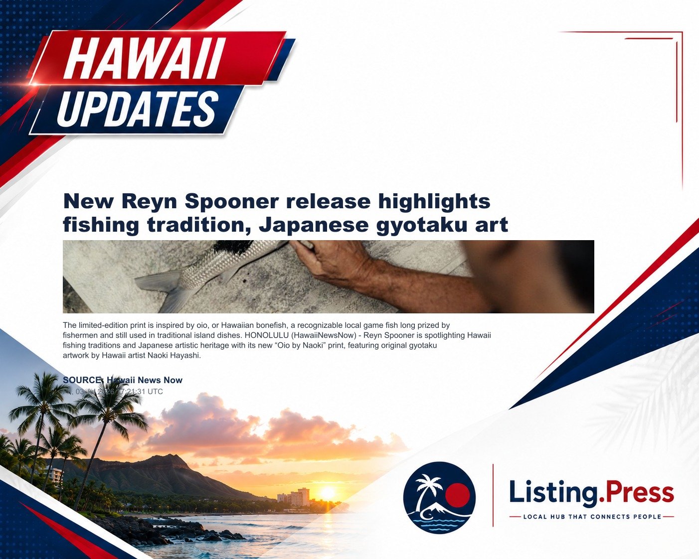 New Reyn Spooner release highlights fishing tradition, Japanese gyotaku art