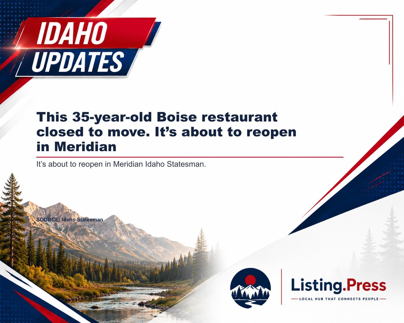 This 35-year-old Boise restaurant closed to move. It’s about to reopen in Meridian