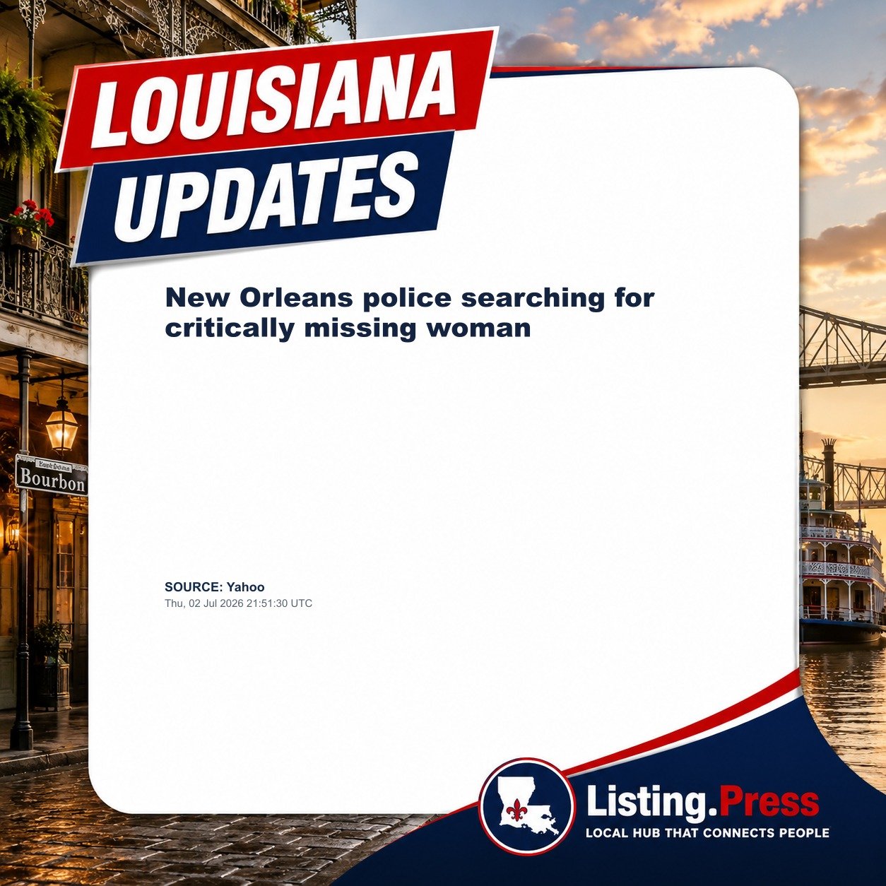 New Orleans police searching for critically missing woman
