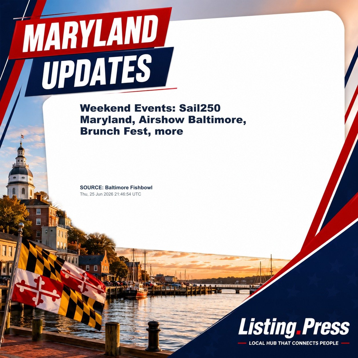 Weekend Events: Sail250 Maryland, Airshow Baltimore, Brunch Fest, more