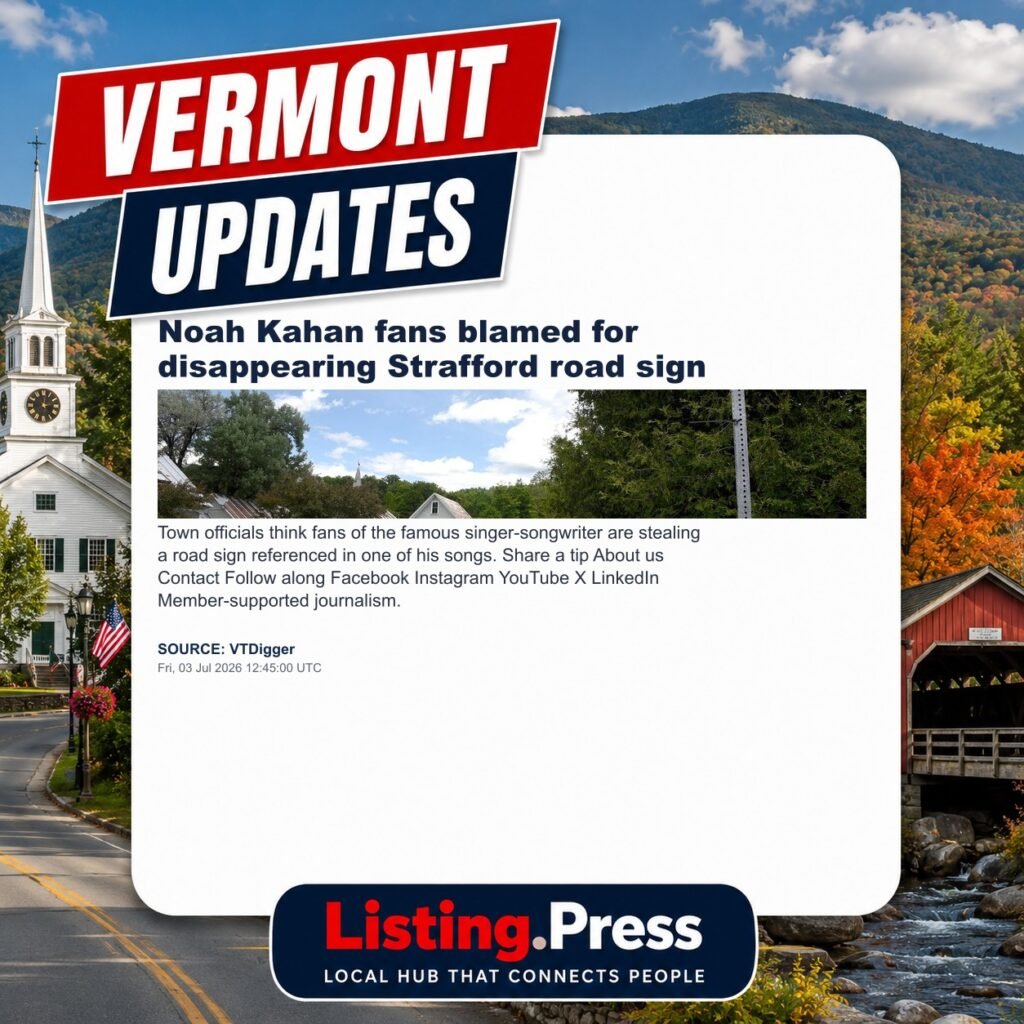 Noah Kahan fans blamed for disappearing Strafford road sign