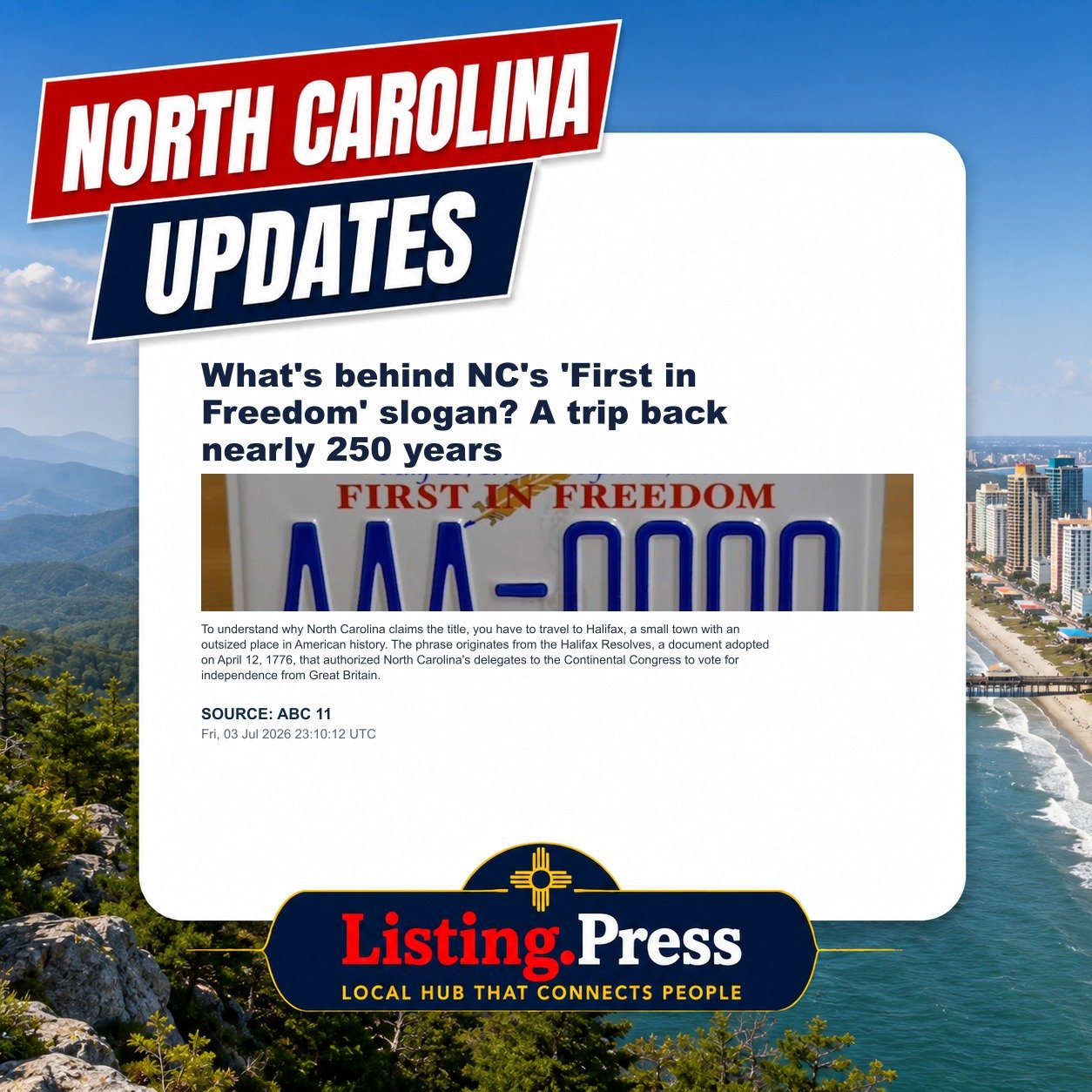 What's behind NC's 'First in Freedom' slogan? A trip back nearly 250 years
