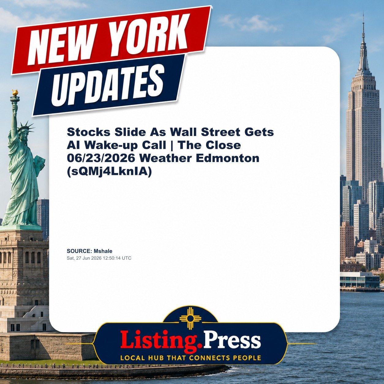 Stocks Slide As Wall Street Gets AI Wake-up Call | The Close 06/23/2026 Weather Edmonton (sQMj4LknIA)