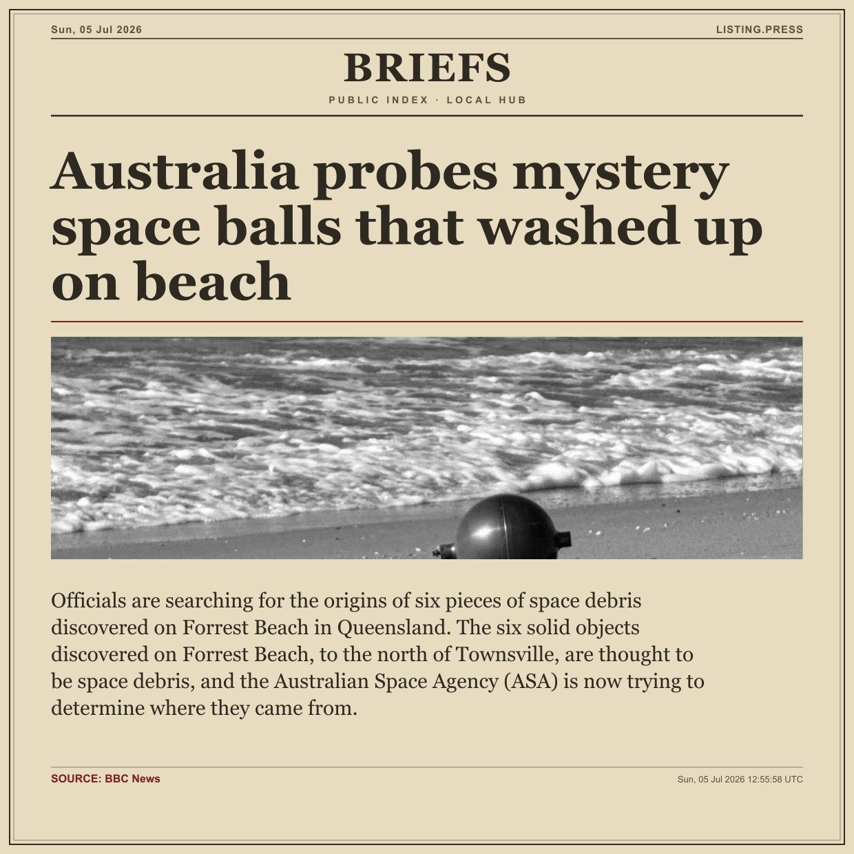 Australia probes mystery space balls that washed up on beach