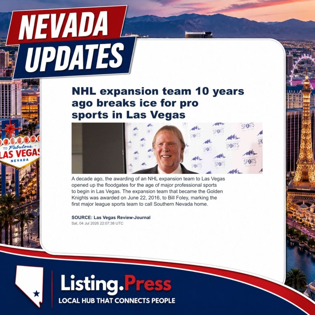 NHL expansion team 10 years ago breaks ice for pro sports in Las Vegas