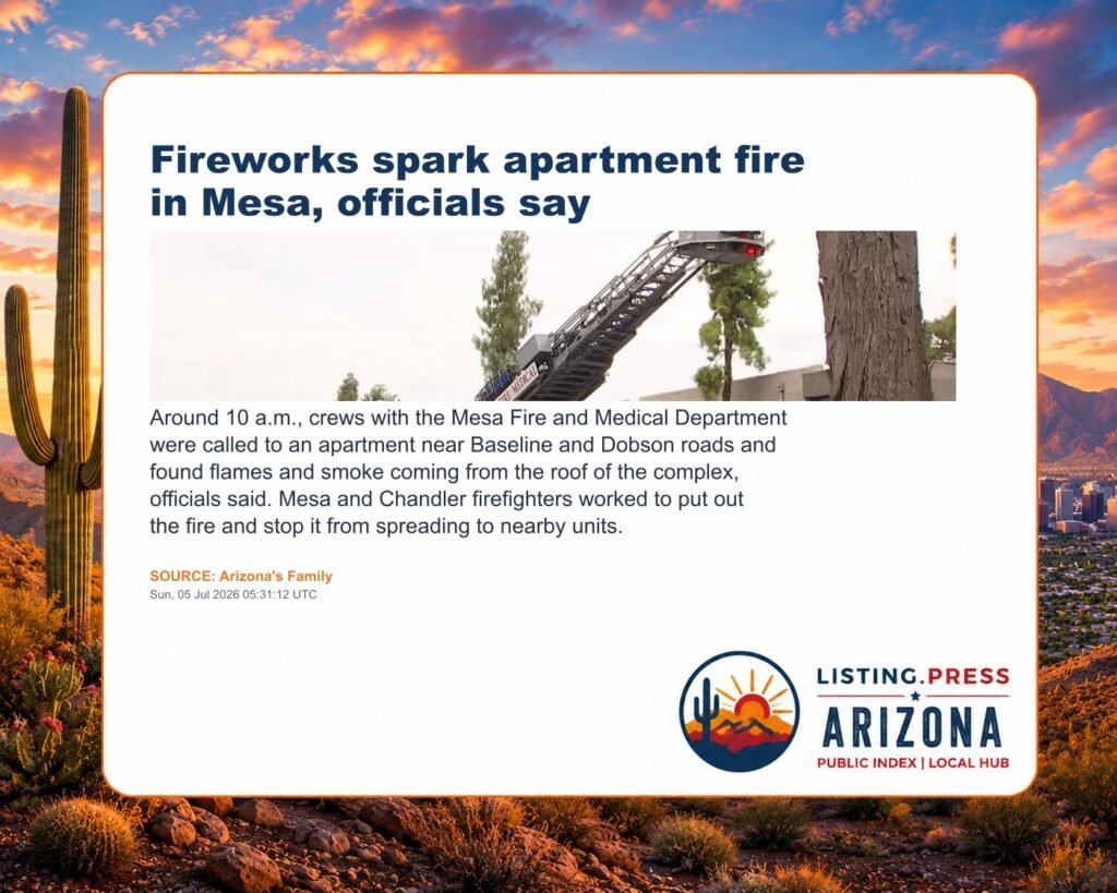 Fireworks spark apartment fire in Mesa, officials say