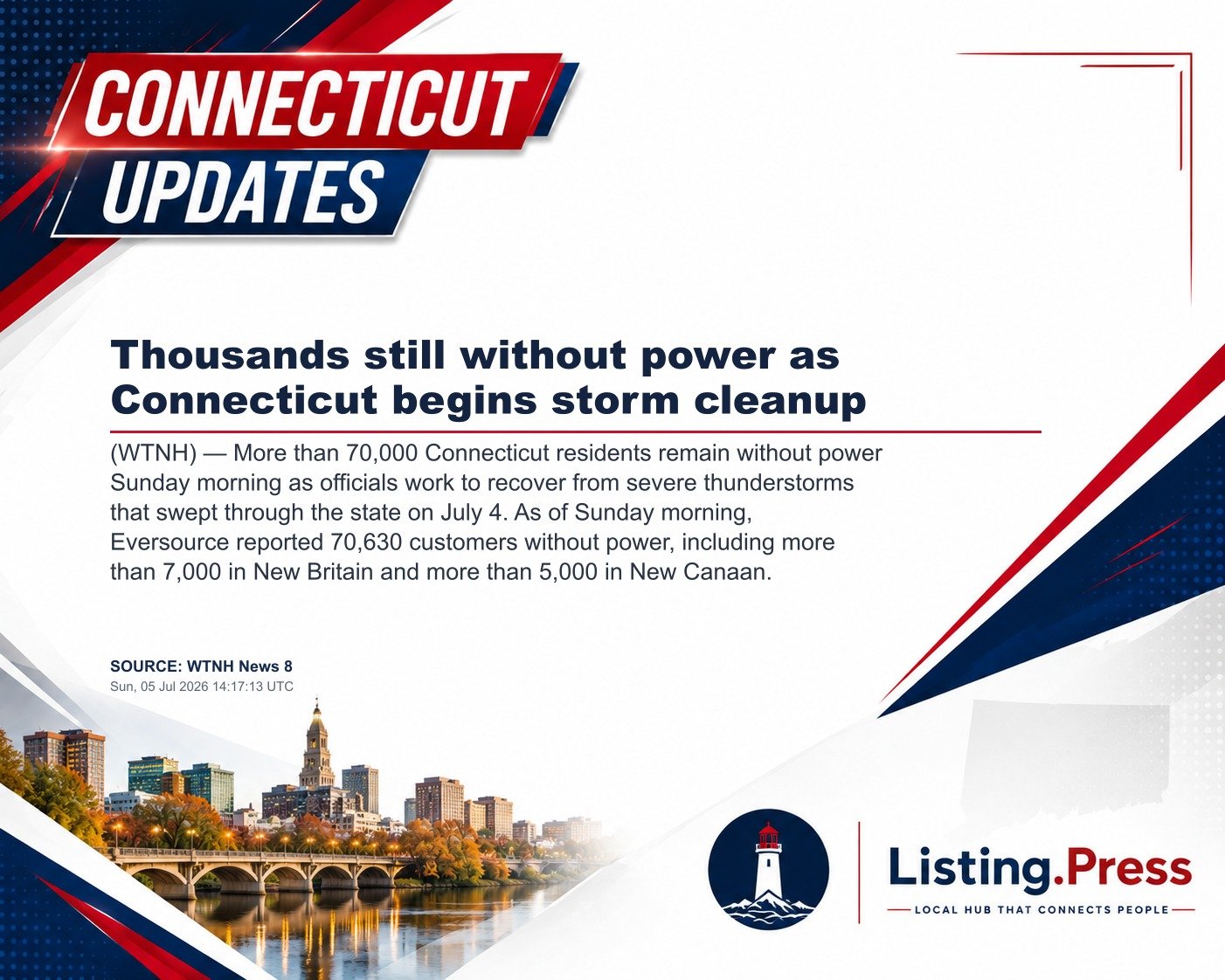 Thousands still without power as Connecticut begins storm cleanup