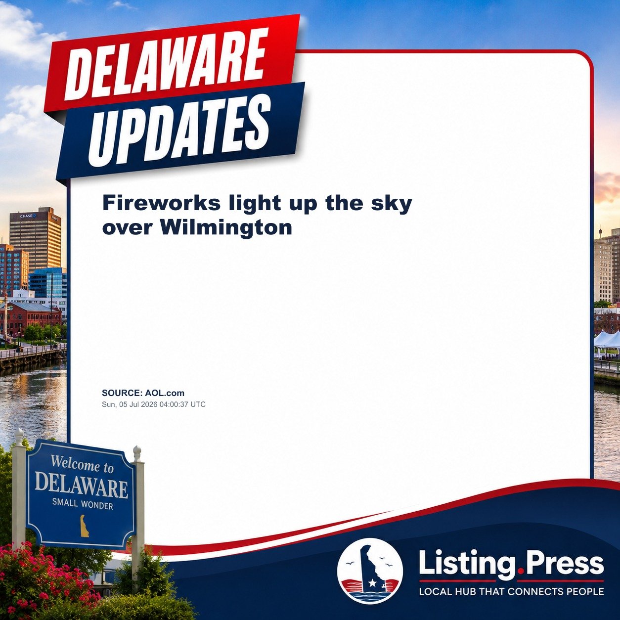 Fireworks light up the sky over Wilmington