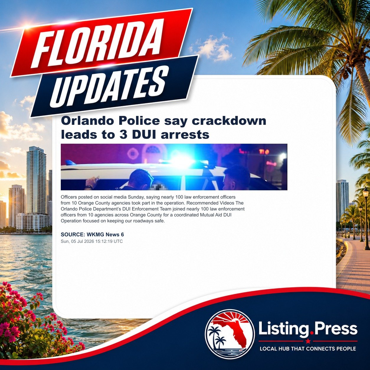 Orlando Police say crackdown leads to 3 DUI arrests