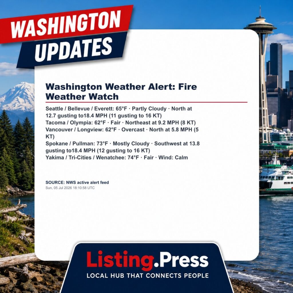 Washington Weather Alert: Fire Weather Watch