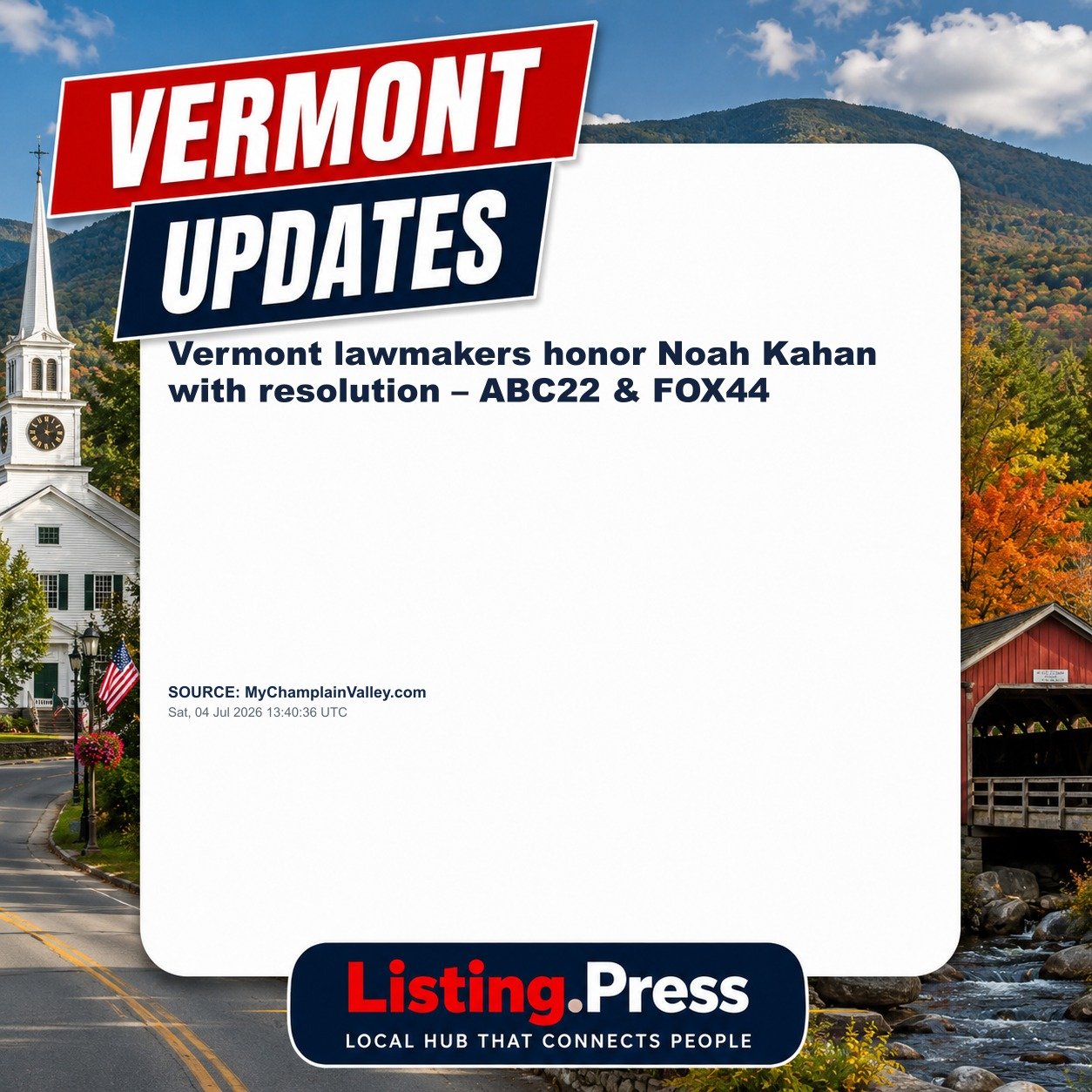 Vermont lawmakers honor Noah Kahan with resolution – ABC22 & FOX44