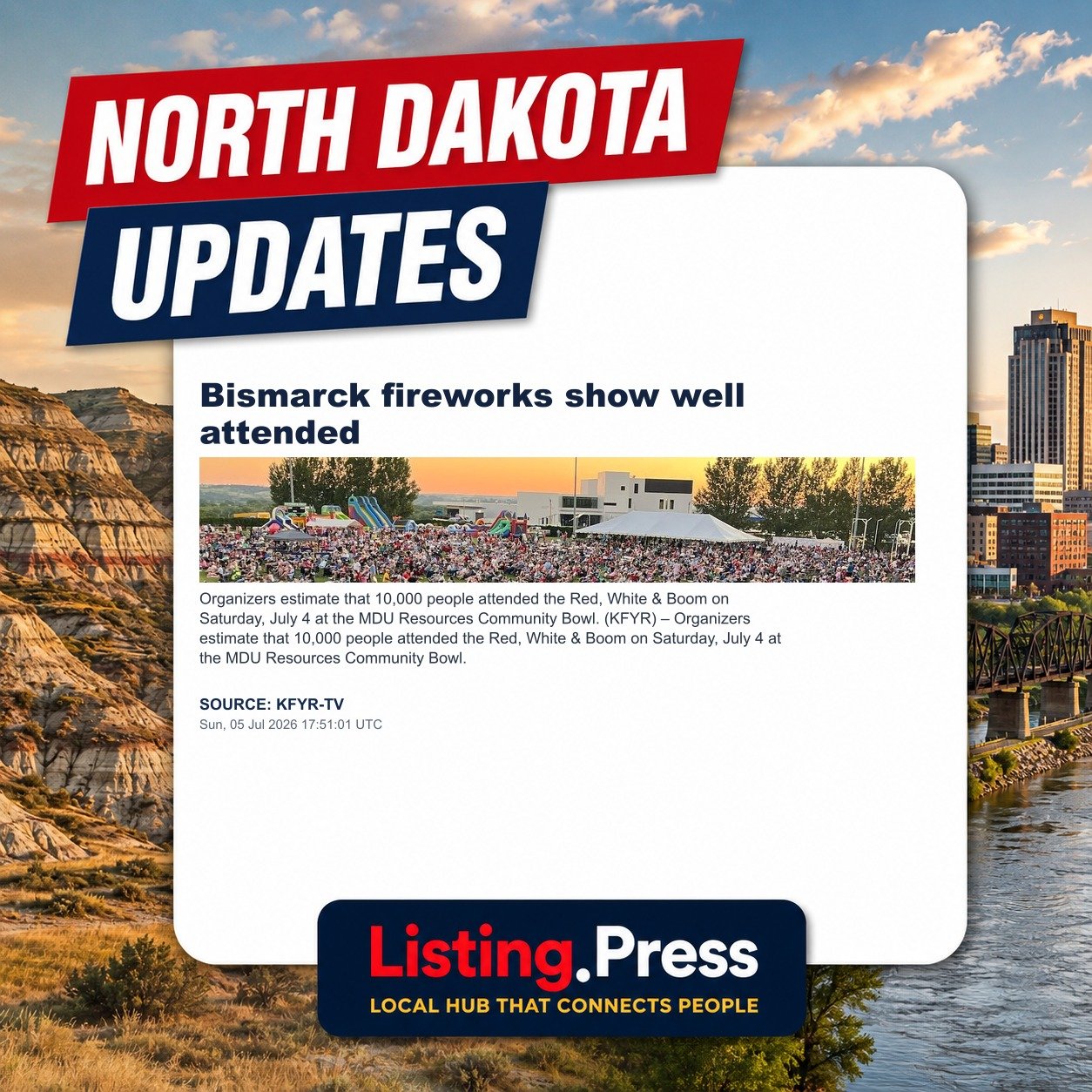 Bismarck fireworks show well attended