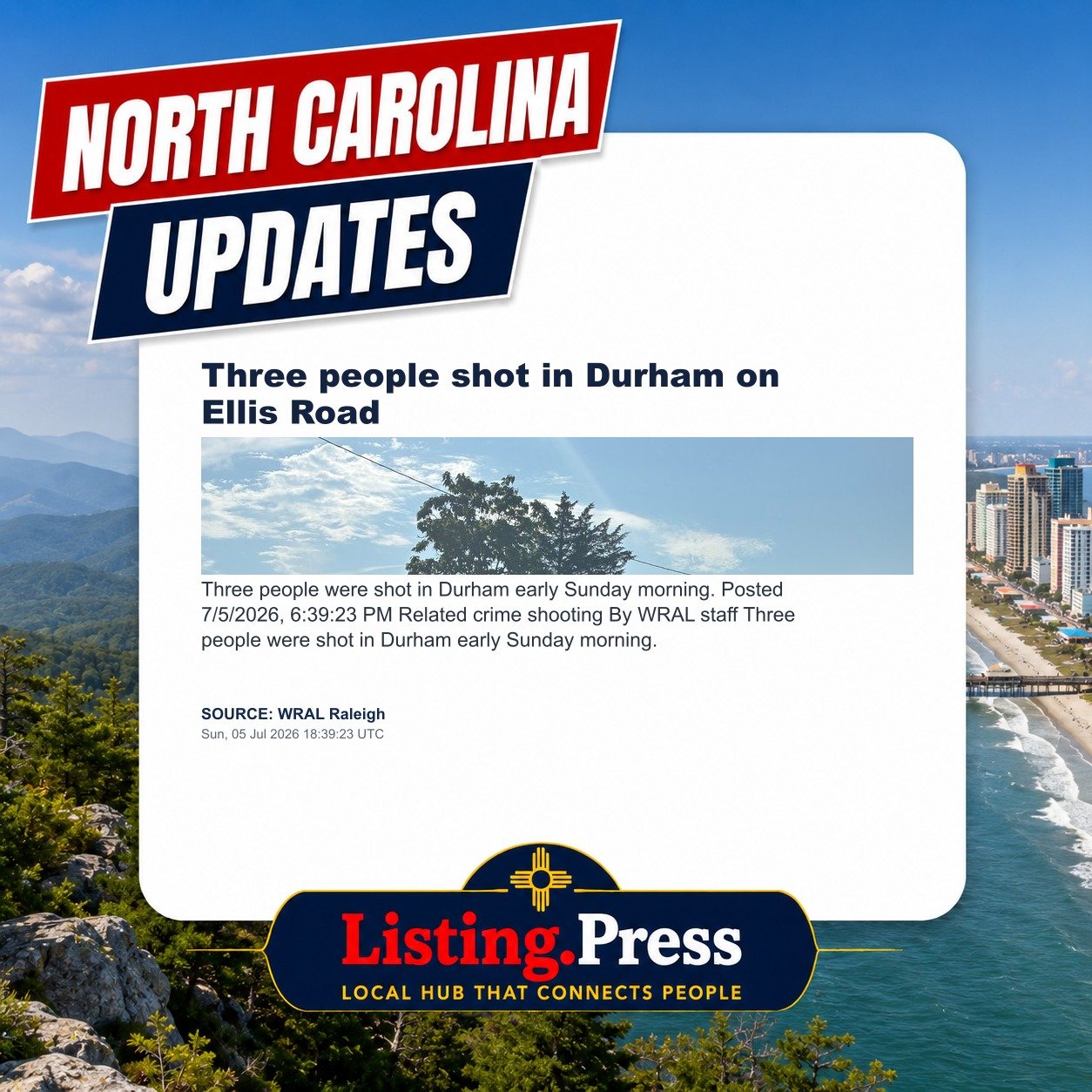 Three people shot in Durham on Ellis Road