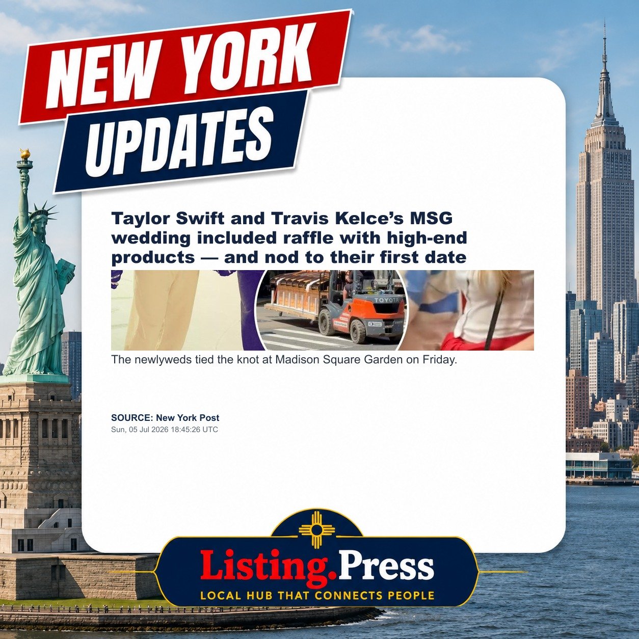Taylor Swift and Travis Kelce’s MSG wedding included raffle with high-end products — and nod to their first date