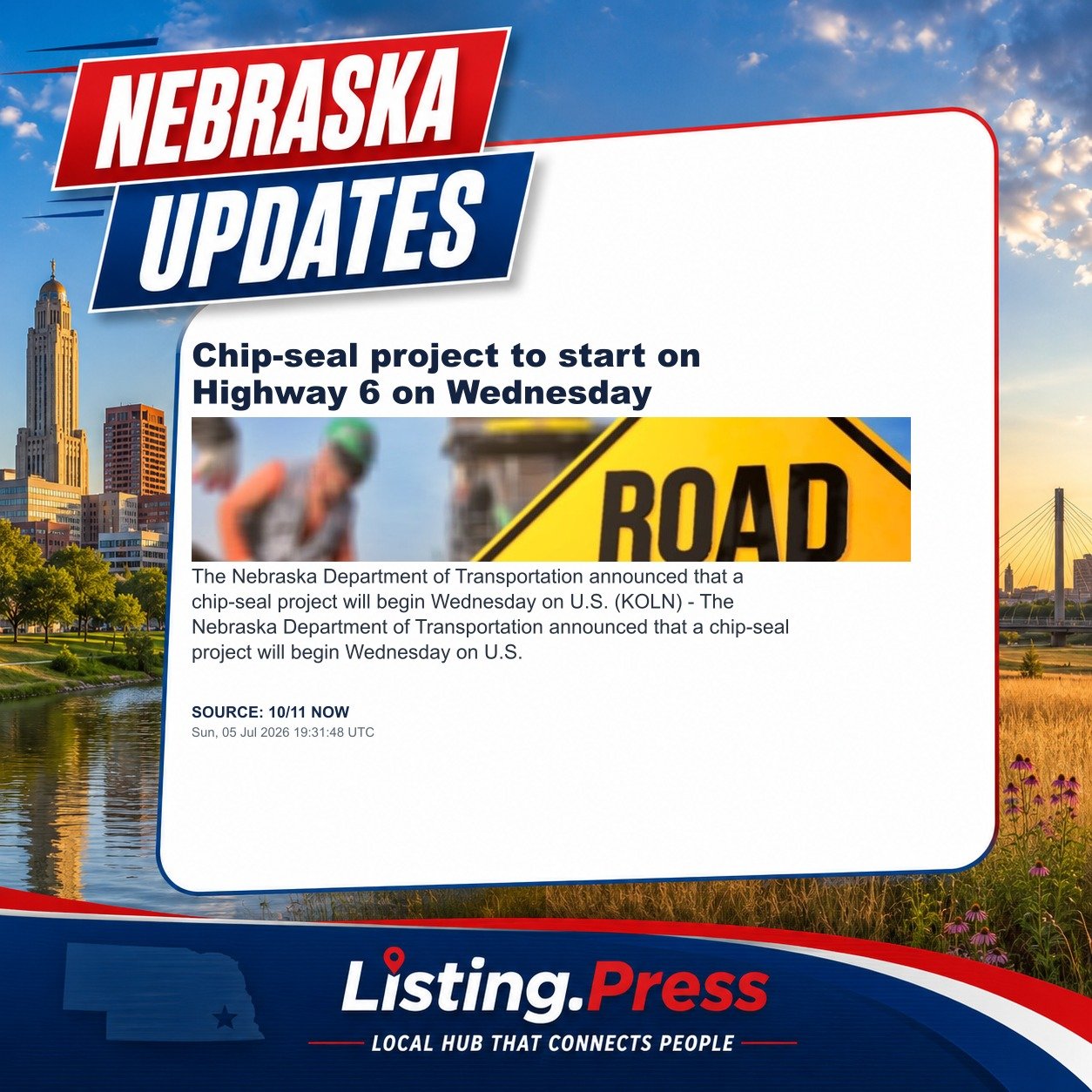 Chip-seal project to start on Highway 6 on Wednesday