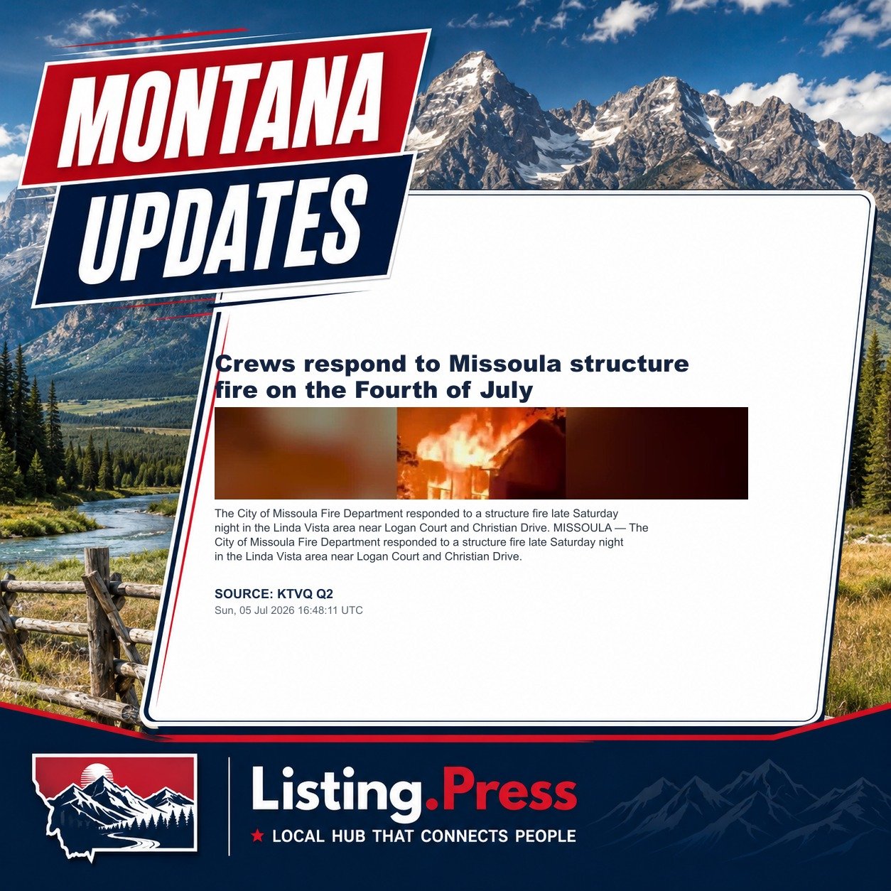Crews respond to Missoula structure fire on the Fourth of July