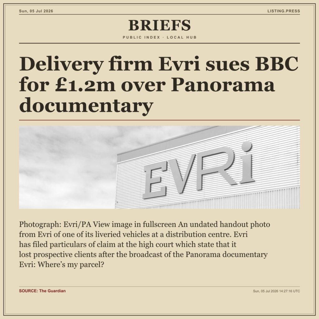 Delivery firm Evri sues BBC for £1.2m over Panorama documentary