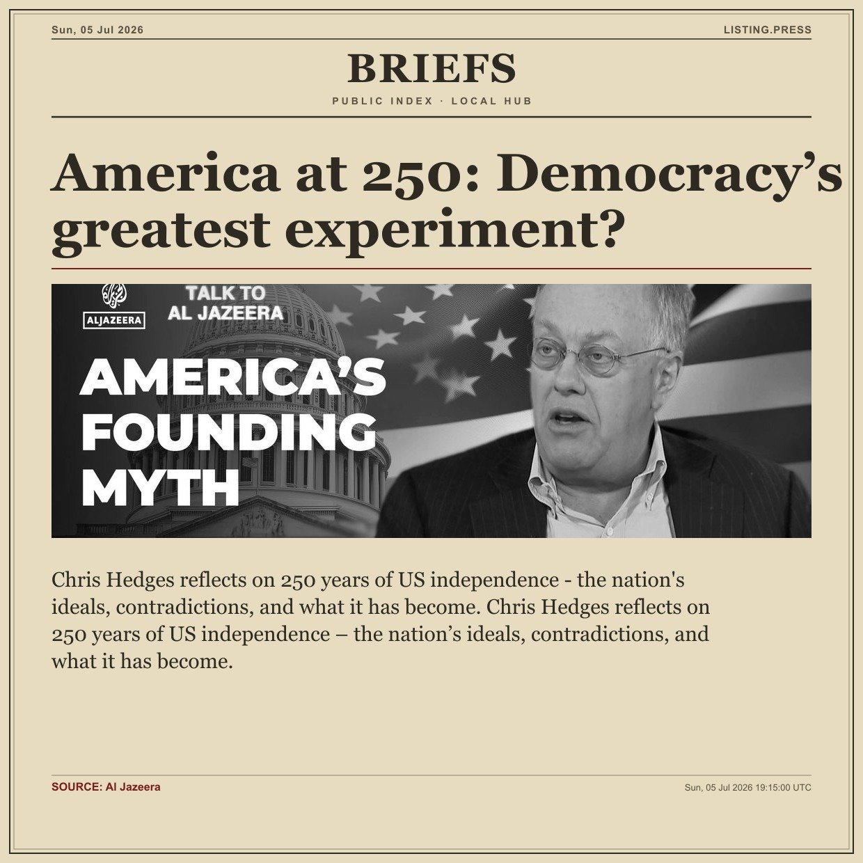 America at 250: Democracy’s greatest experiment?