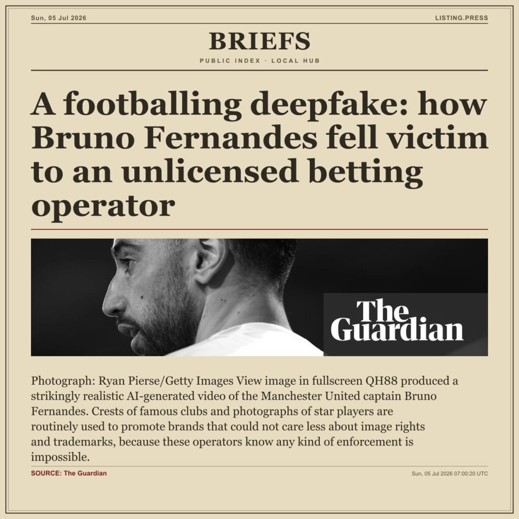 A footballing deepfake: how Bruno Fernandes fell victim to an unlicensed betting operator