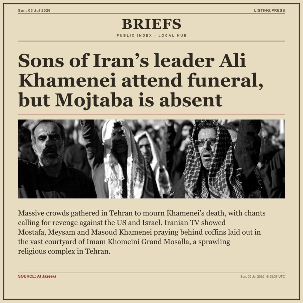 Sons of Iran’s leader Ali Khamenei attend funeral, but Mojtaba is absent