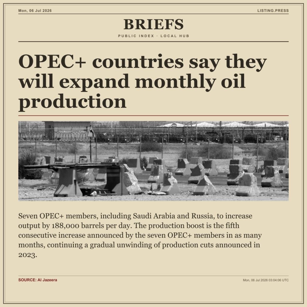 OPEC+ countries say they will expand monthly oil production