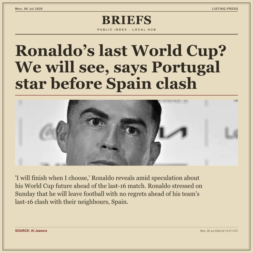 Ronaldo’s last World Cup? We will see, says Portugal star before Spain clash