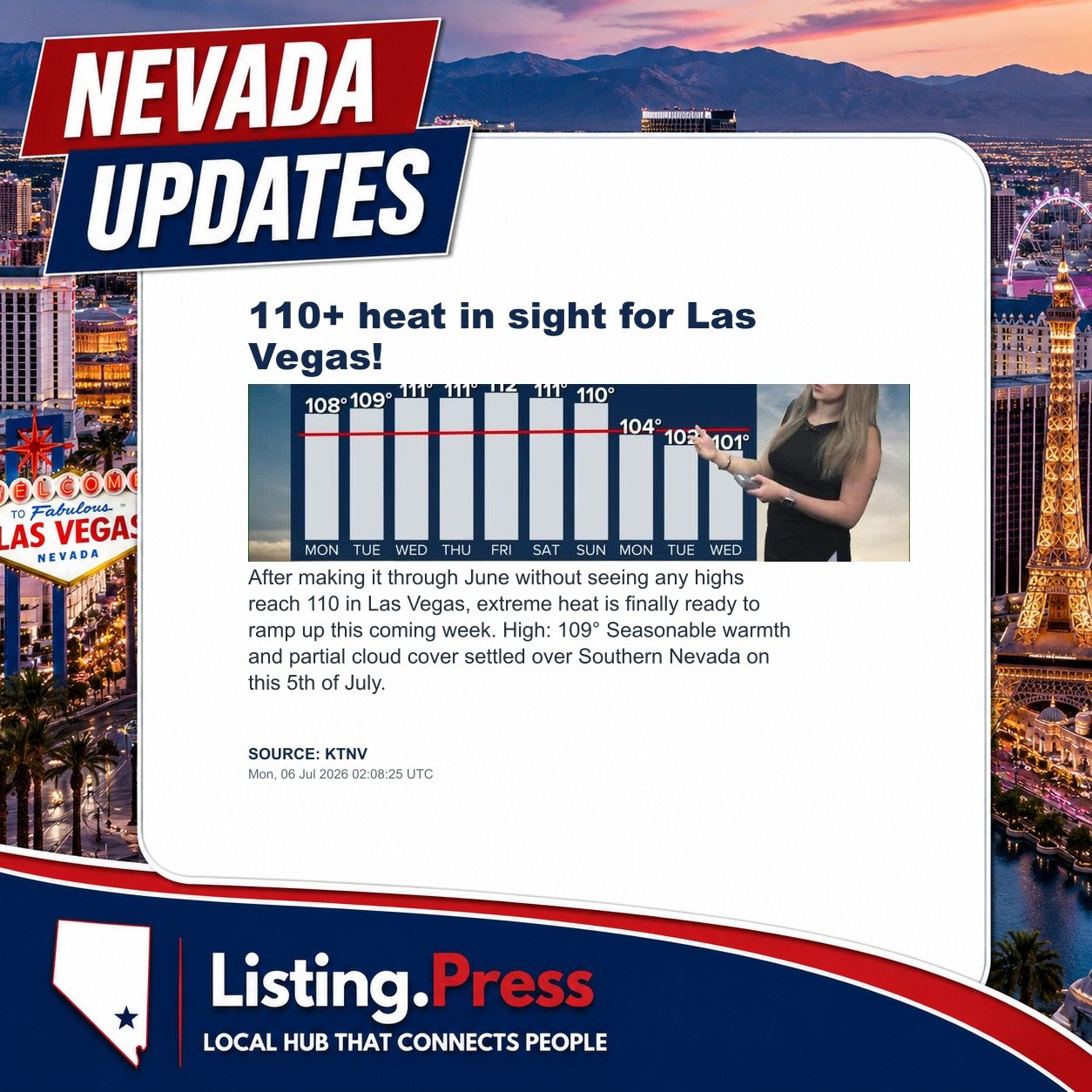 110+ heat in sight for Las Vegas!