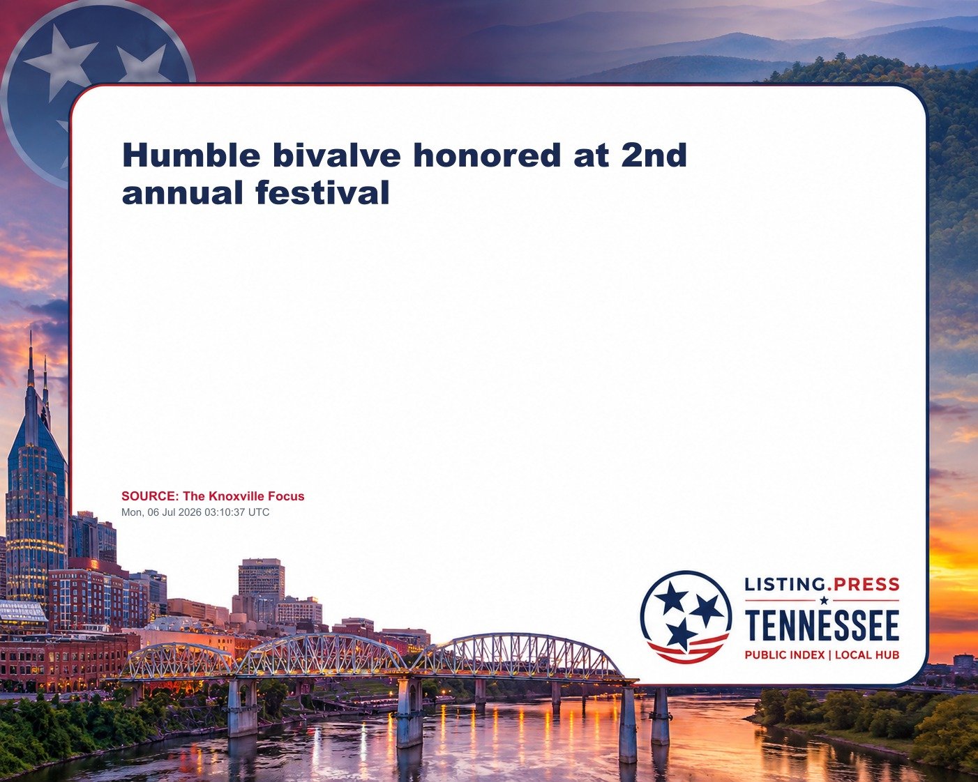 Humble bivalve honored at 2nd annual festival