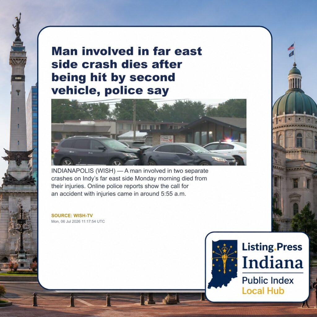 Man involved in far east side crash dies after being hit by second vehicle, police say