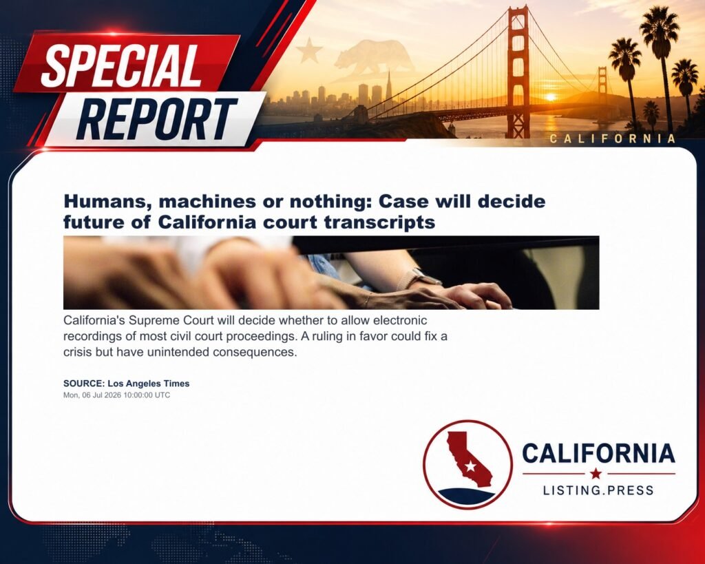 Humans, machines or nothing: Case will decide future of California court transcripts