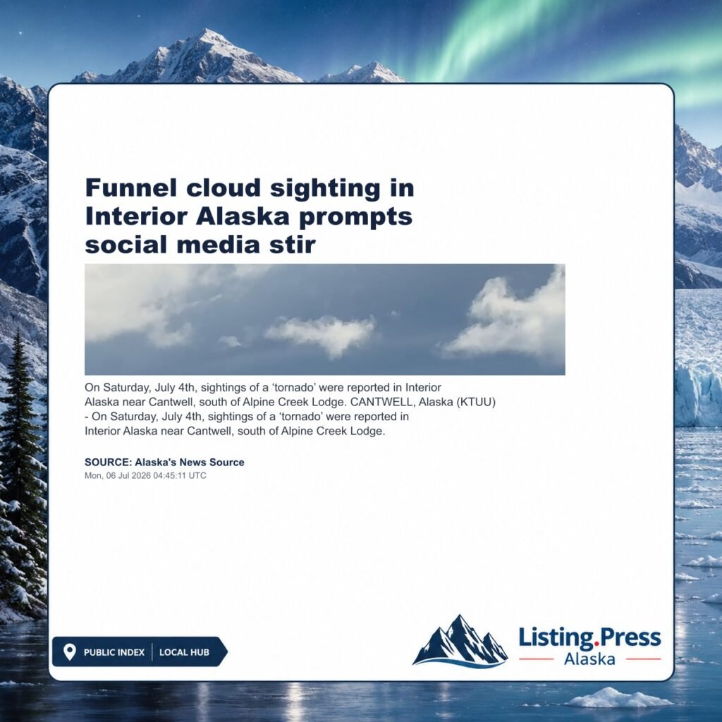 Funnel cloud sighting in Interior Alaska prompts social media stir