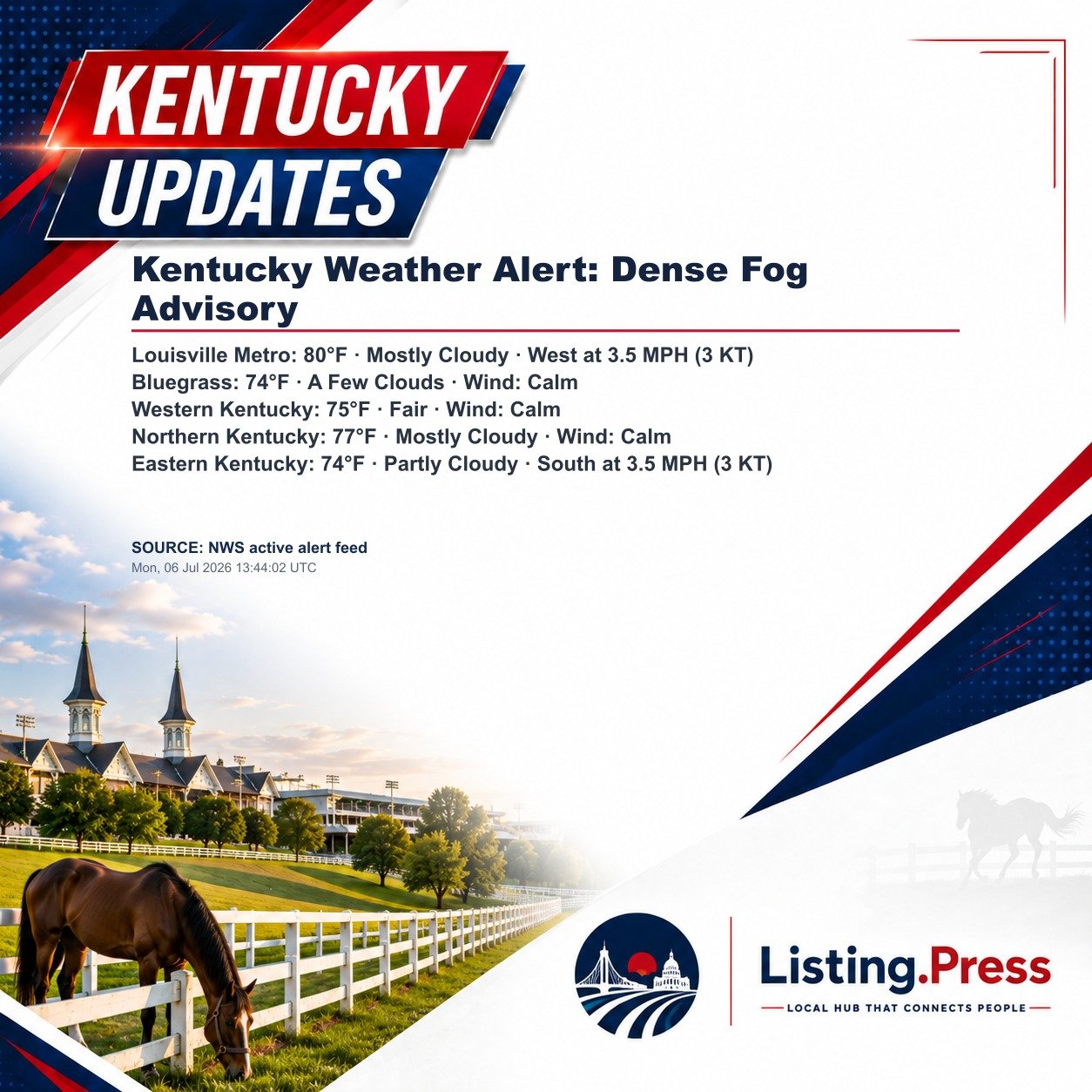 Kentucky Weather Alert: Dense Fog Advisory