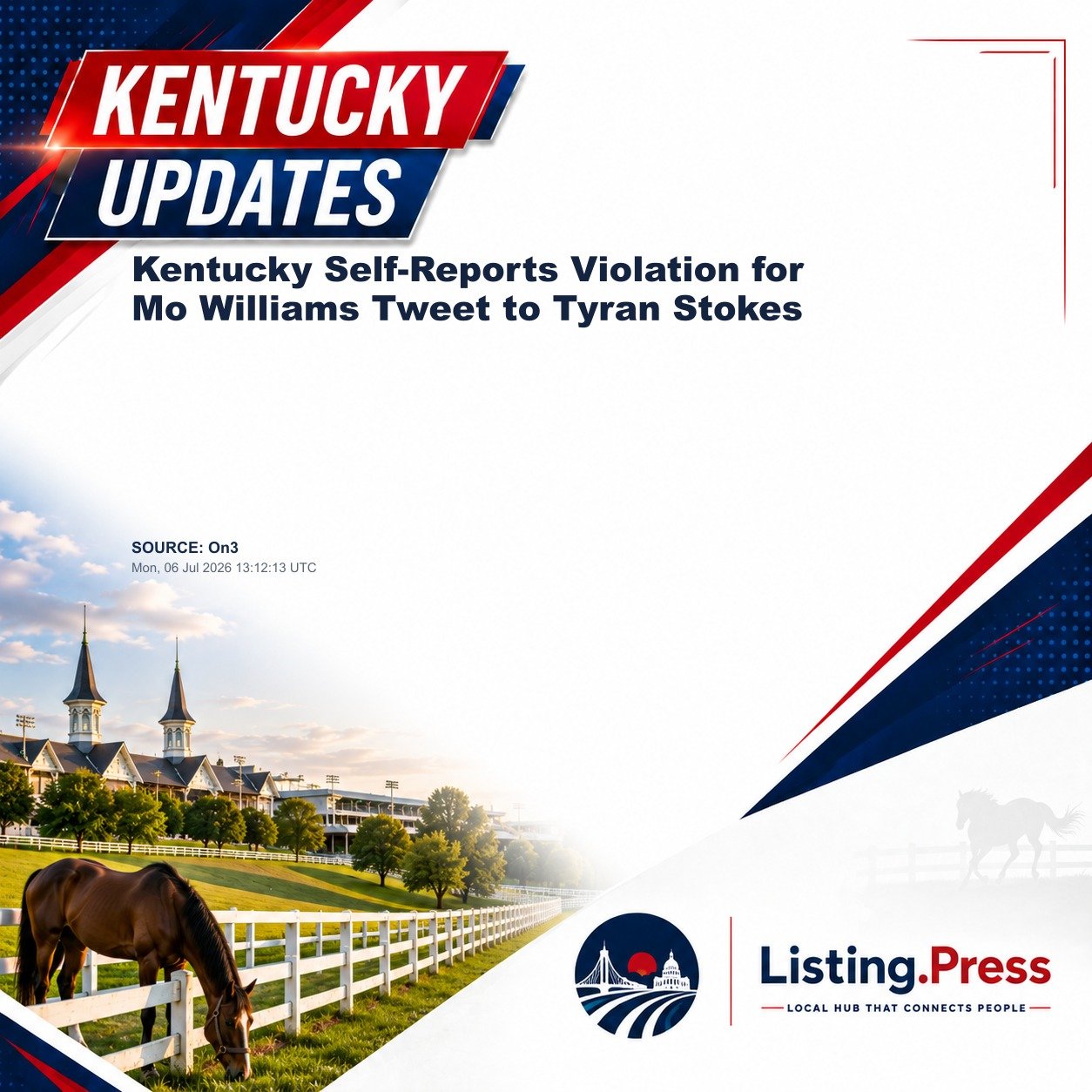 Kentucky Self-Reports Violation for Mo Williams Tweet to Tyran Stokes