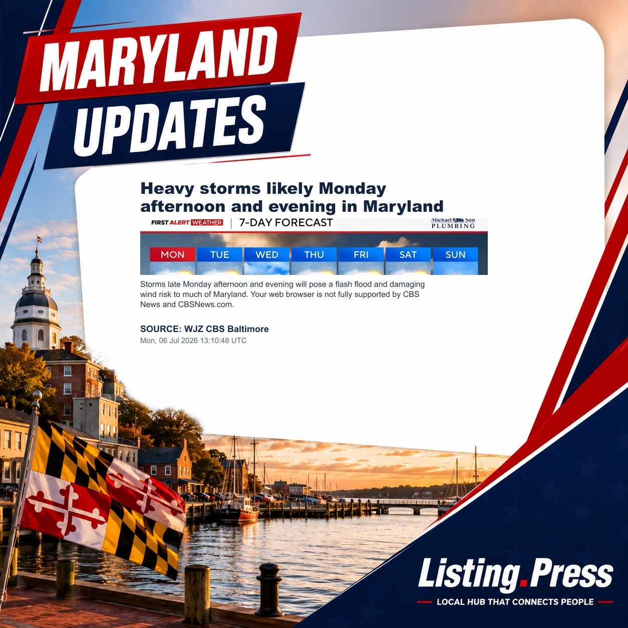 Heavy storms likely Monday afternoon and evening in Maryland