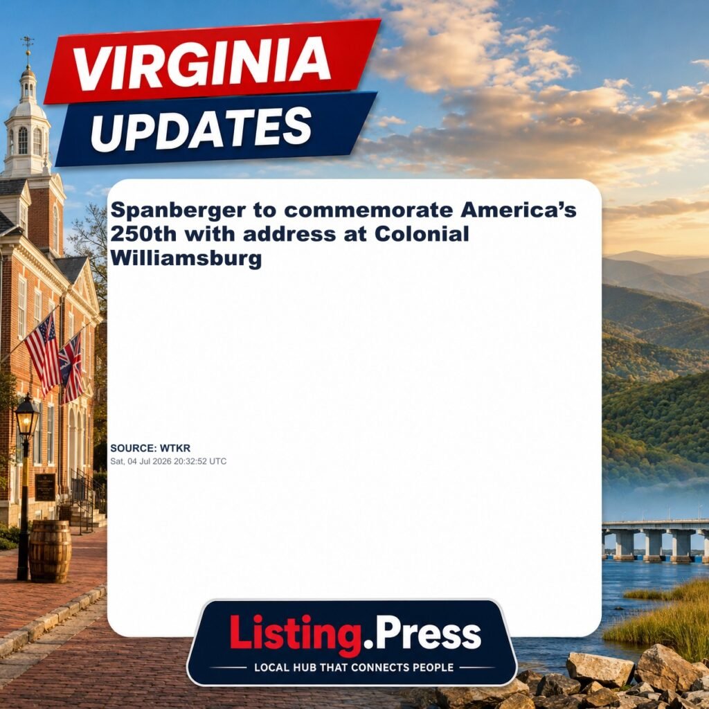 Spanberger to commemorate America’s 250th with address at Colonial Williamsburg