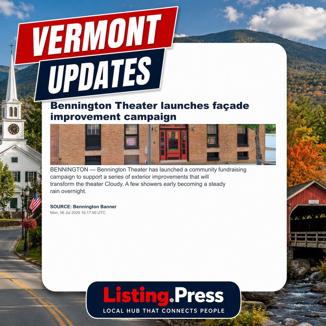 Bennington Theater launches façade improvement campaign