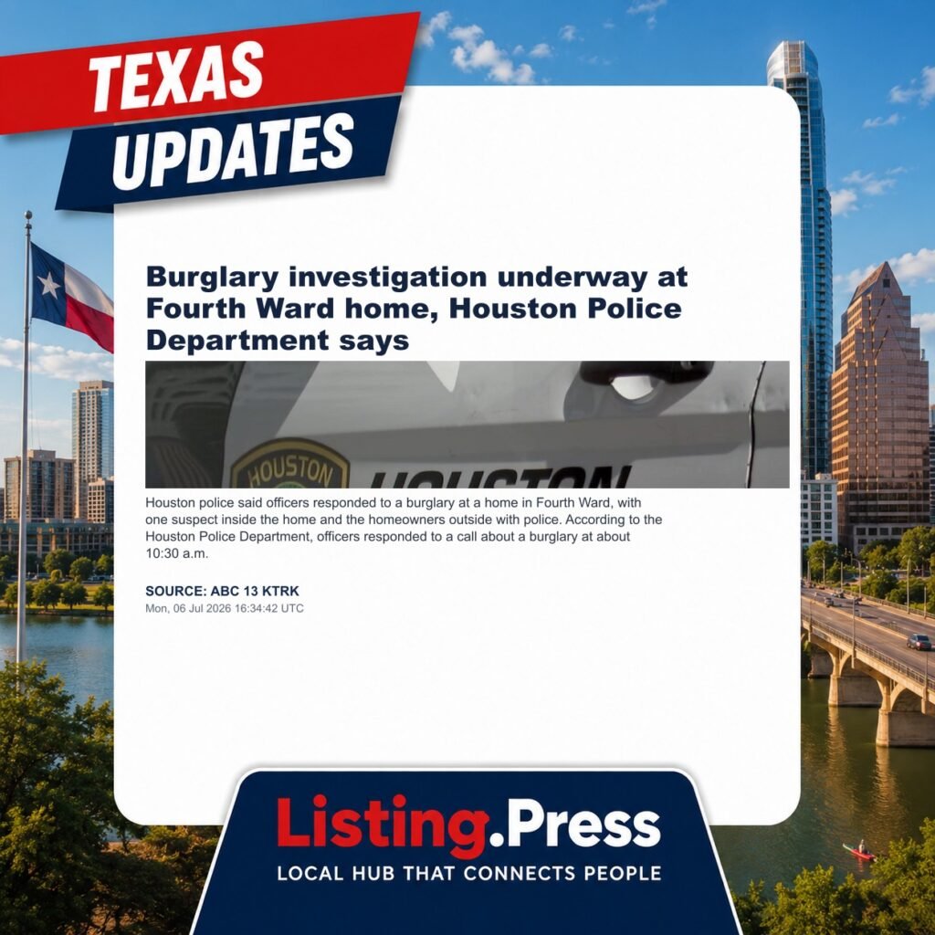 Burglary investigation underway at Fourth Ward home, Houston Police Department says