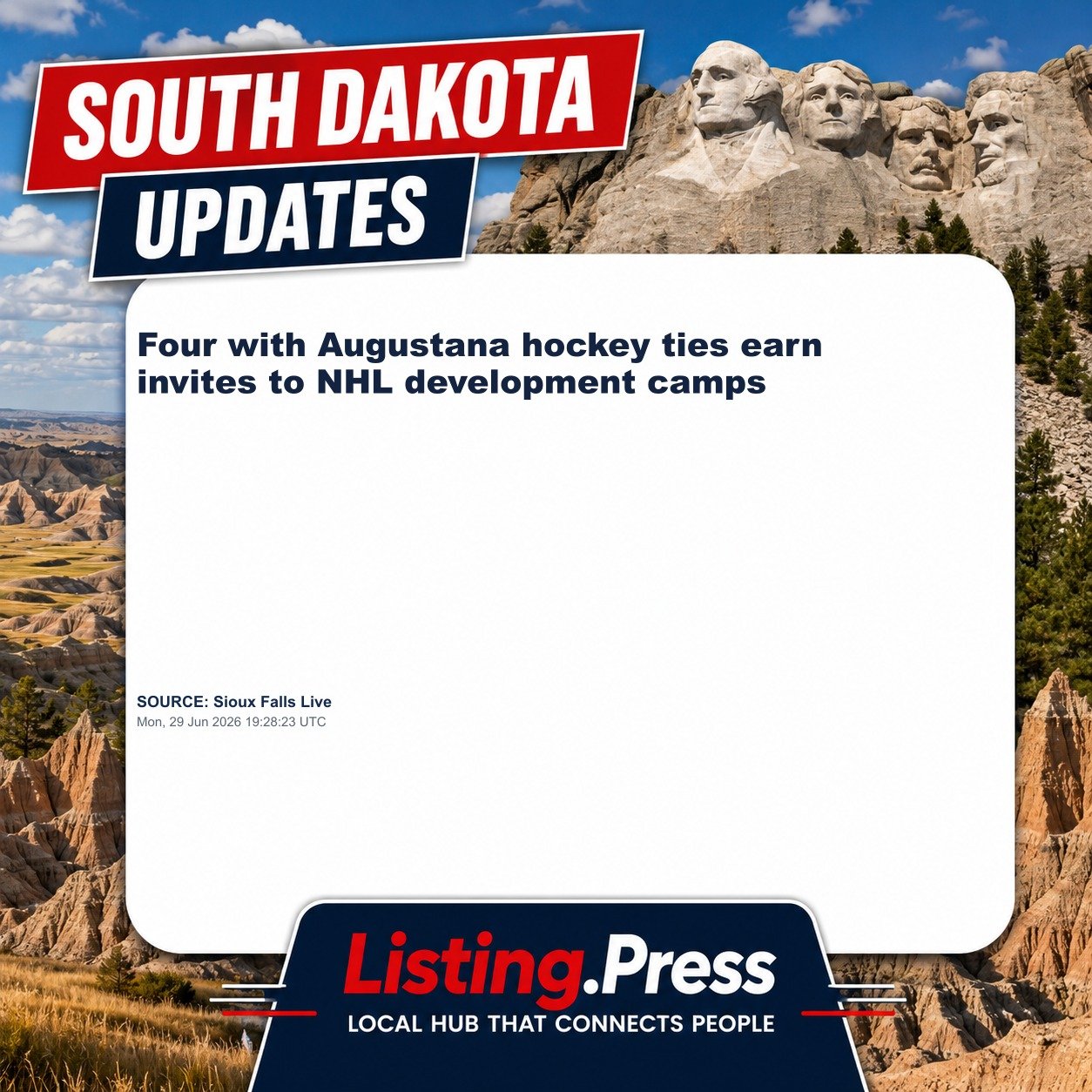 Four with Augustana hockey ties earn invites to NHL development camps
