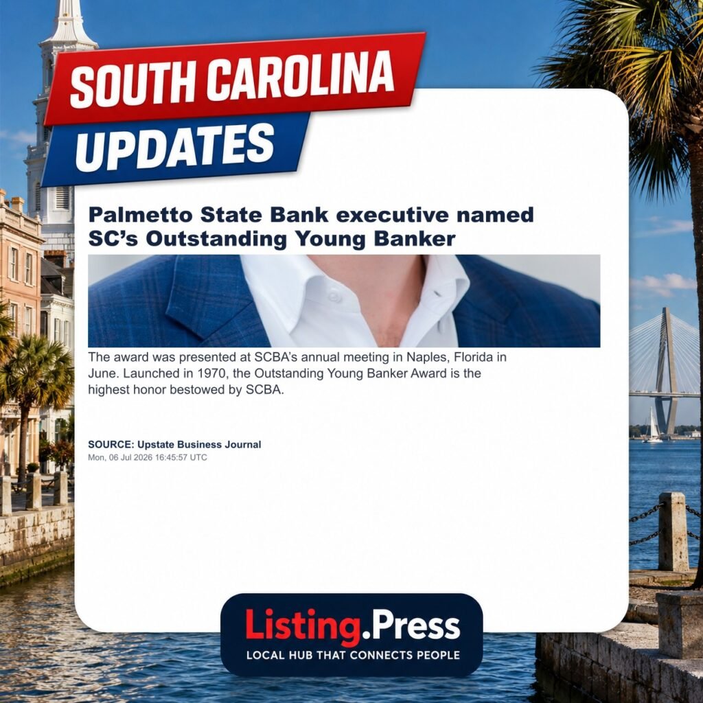 Palmetto State Bank executive named SC’s Outstanding Young Banker