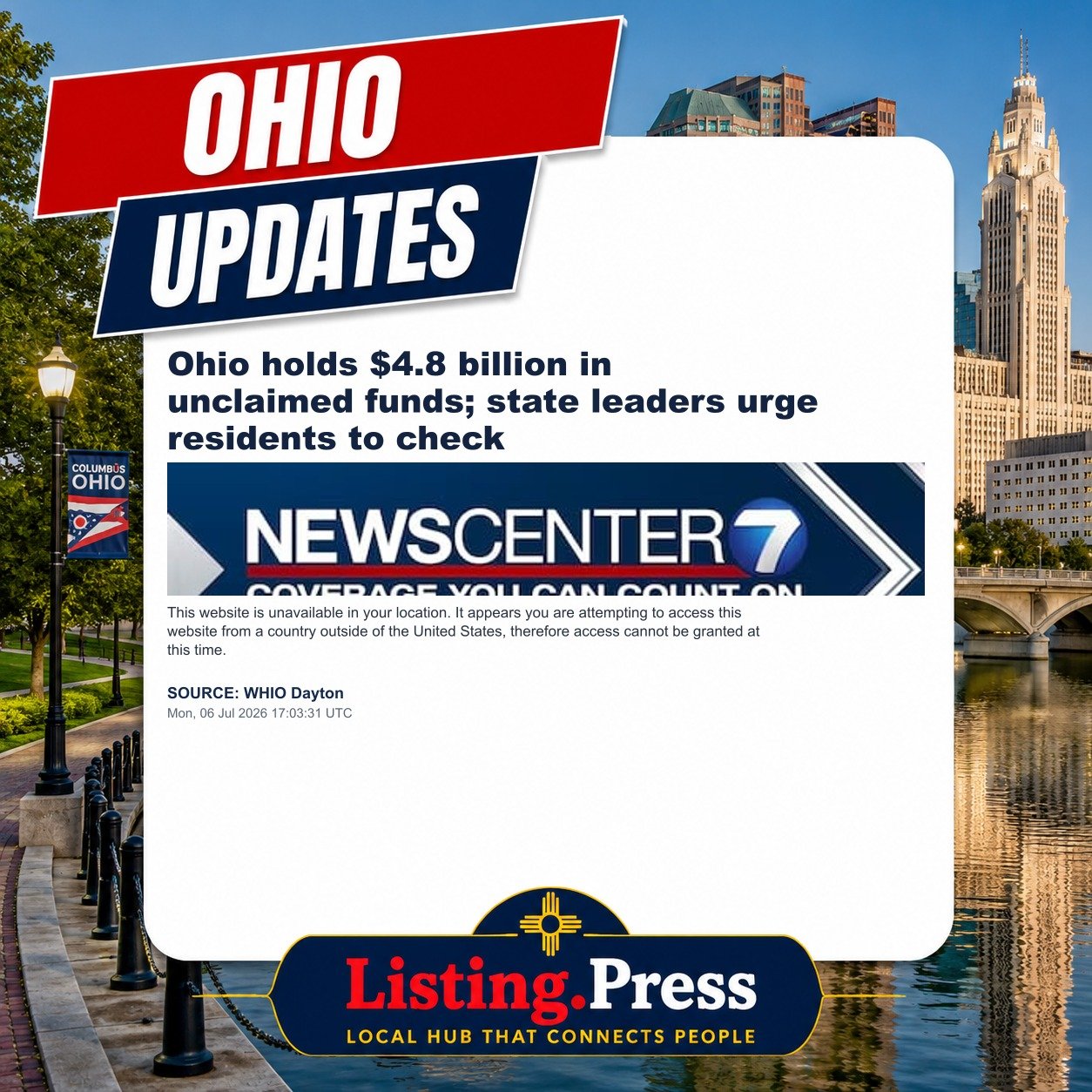 Ohio holds $4.8 billion in unclaimed funds; state leaders urge residents to check