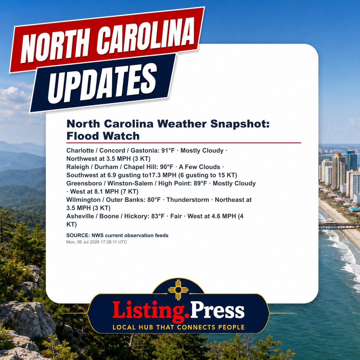 North Carolina Weather Snapshot: Flood Watch