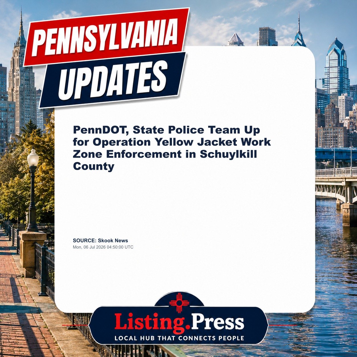 PennDOT, State Police Team Up for Operation Yellow Jacket Work Zone Enforcement in Schuylkill County