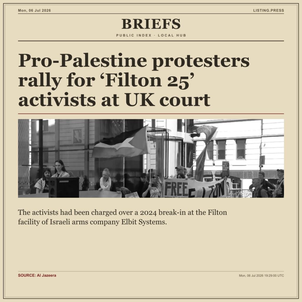 Pro-Palestine protesters rally for ‘Filton 25’ activists at UK court