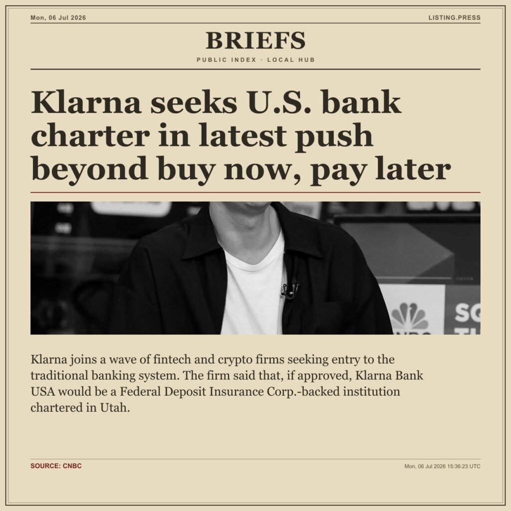 Klarna seeks U.S. bank charter in latest push beyond buy now, pay later