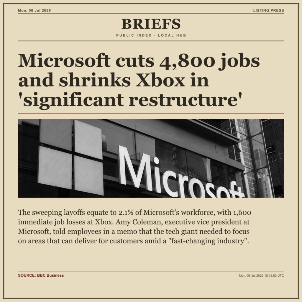 Microsoft cuts 4,800 jobs and shrinks Xbox in ‘significant restructure’